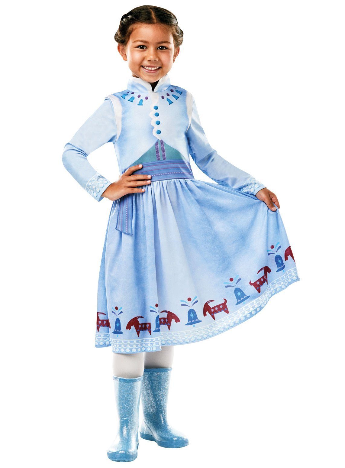 Rubie´s Prinzessin-Kostüm Eiskönigin Anna Weihnachtskleid - Faschingskostüm, Einfache Version des Anna-Kleids aus der Weihnachtsfolge 'Olaf taut au