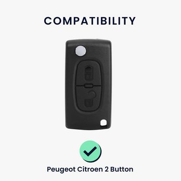 kwmobile Schlüsseltasche Autoschlüssel Silikon Hülle für Peugeot Citroen (1-tlg), Schlüsselhülle Schlüssel Case Cover