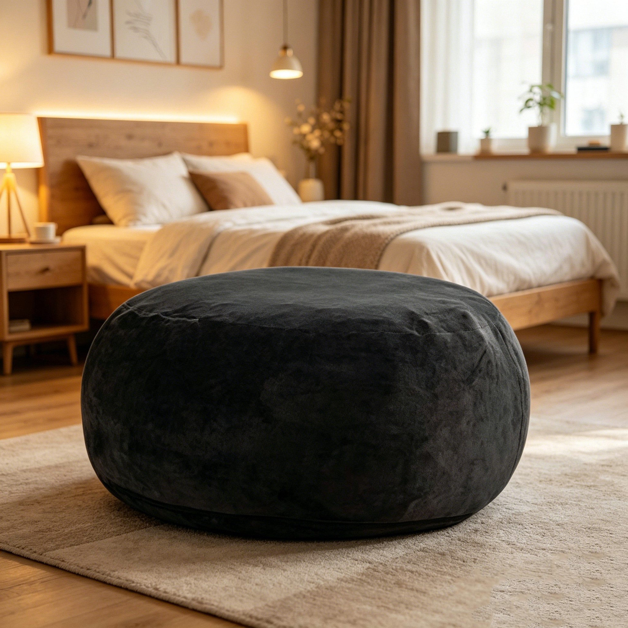 MODFU Sofa Großer 4FT Sitzsack Stuhl, Einzelsofa, für Erwachsene – gemütlicher Lesesessel für Schlafzimmer, Wohnzimmer Sofa