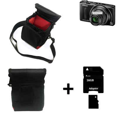K-S-Trade Kameratasche für Nikon Coolpix S9500, Kameratasche Fototasche Umhängetasche Schutz Hülle mit Zusatzfach