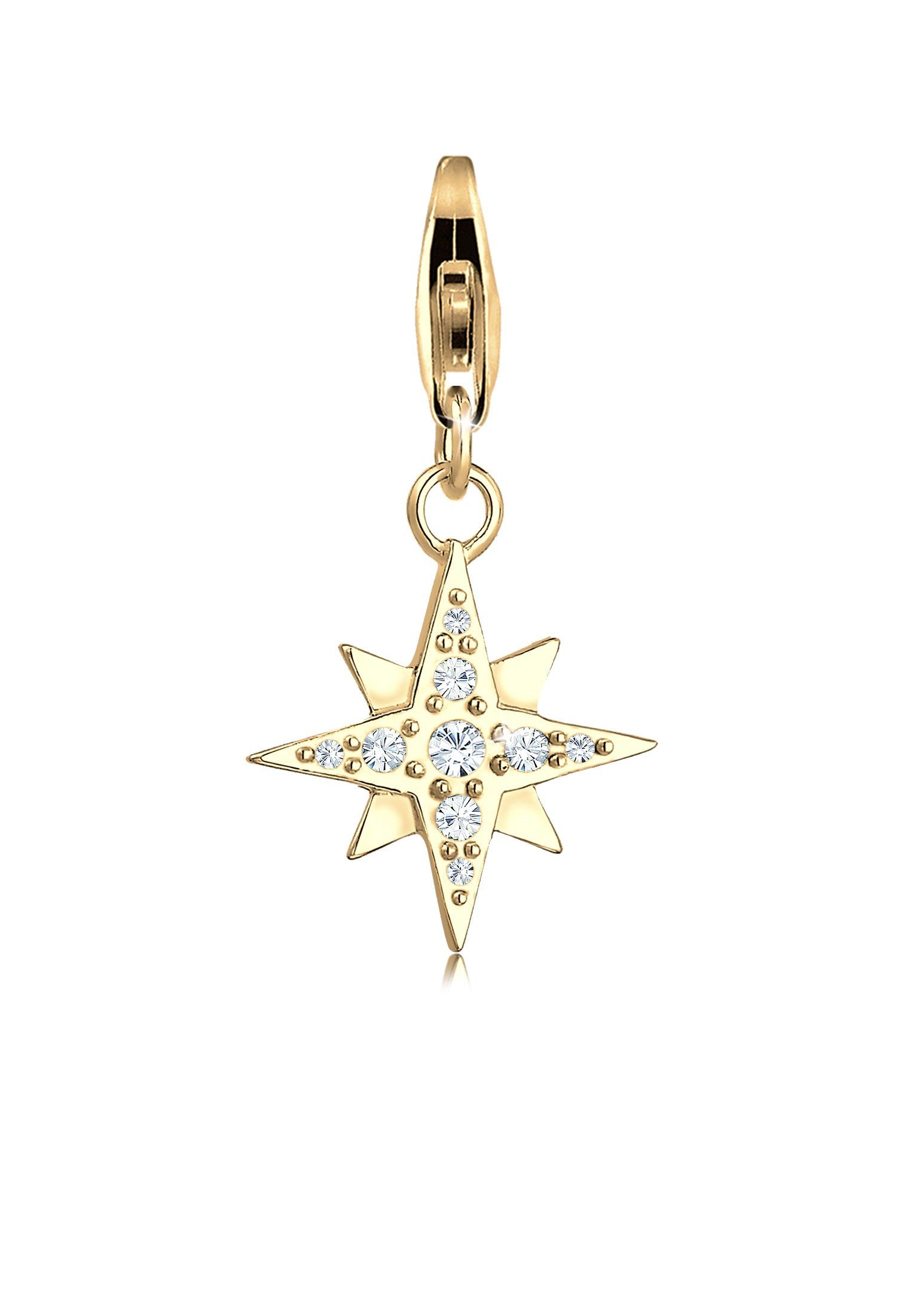 Charm-Einhänger Stern Astro Basic 925 Silber, mit Kristallen von Swarovski®