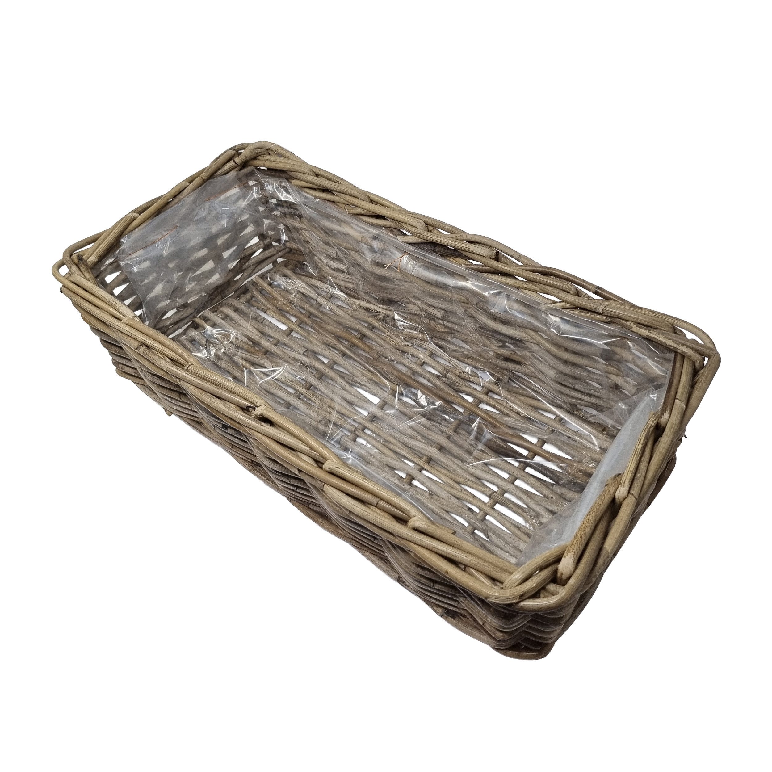 Thumbnail - Van der Leeden Pflanzkübel Van der Leeden Rattan Pflanzkasten Grau 50x25x15 cm – Rechteckig (1 St)