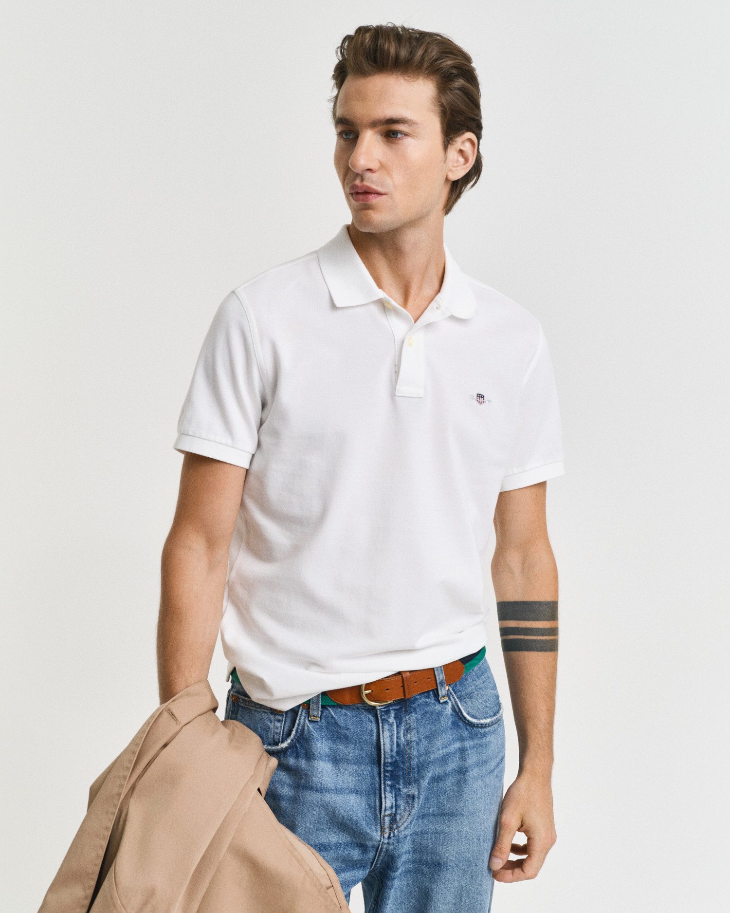 Gant Poloshirt SLIM SHIELD SS PIQUE POLO mit Logostickerei auf der Brust günstig online kaufen