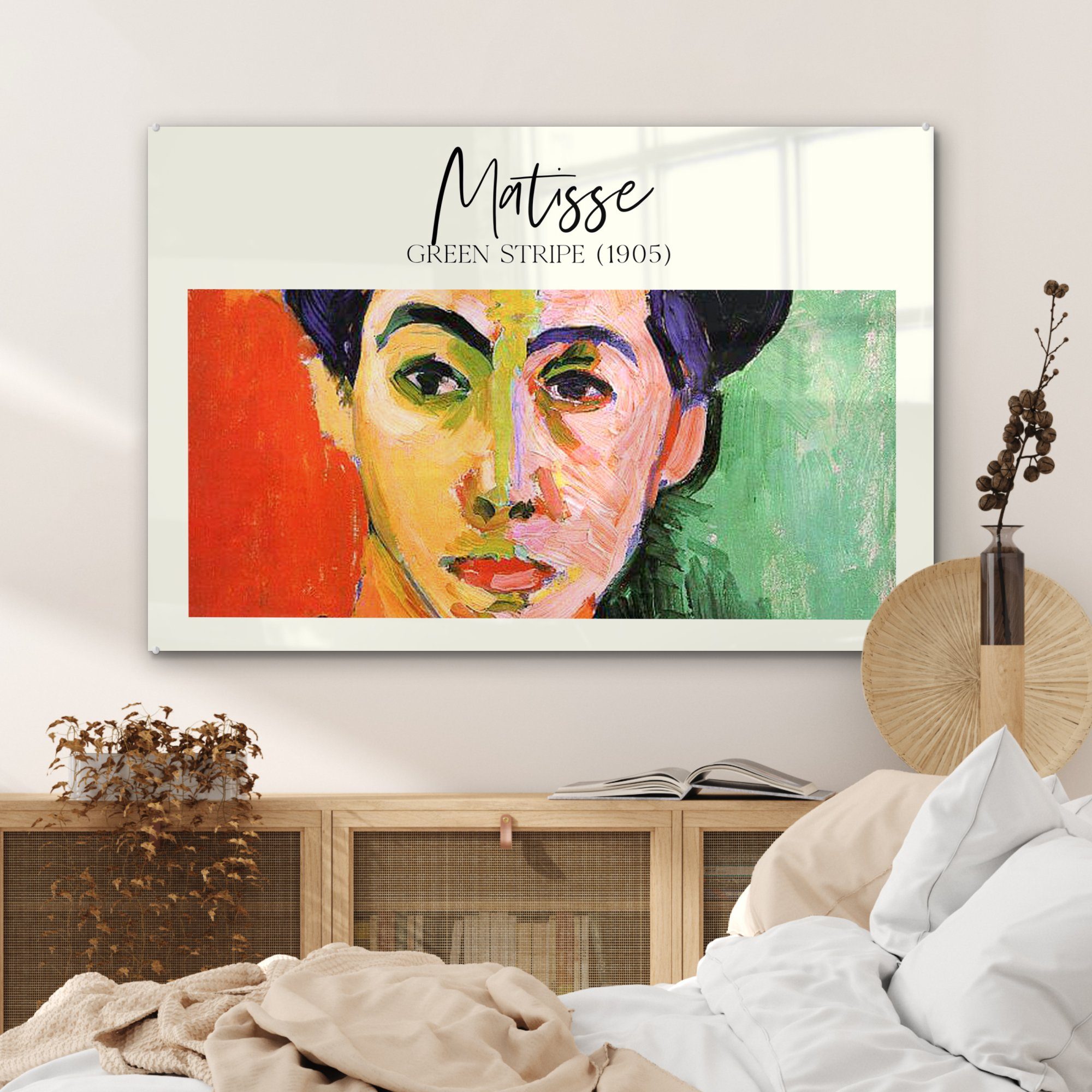 Malerei, (1905) Schlafzimmer & Grüner - Kunst - Matisse MuchoWow - Streifen Acrylglasbild St), Wohnzimmer (1 Acrylglasbilder