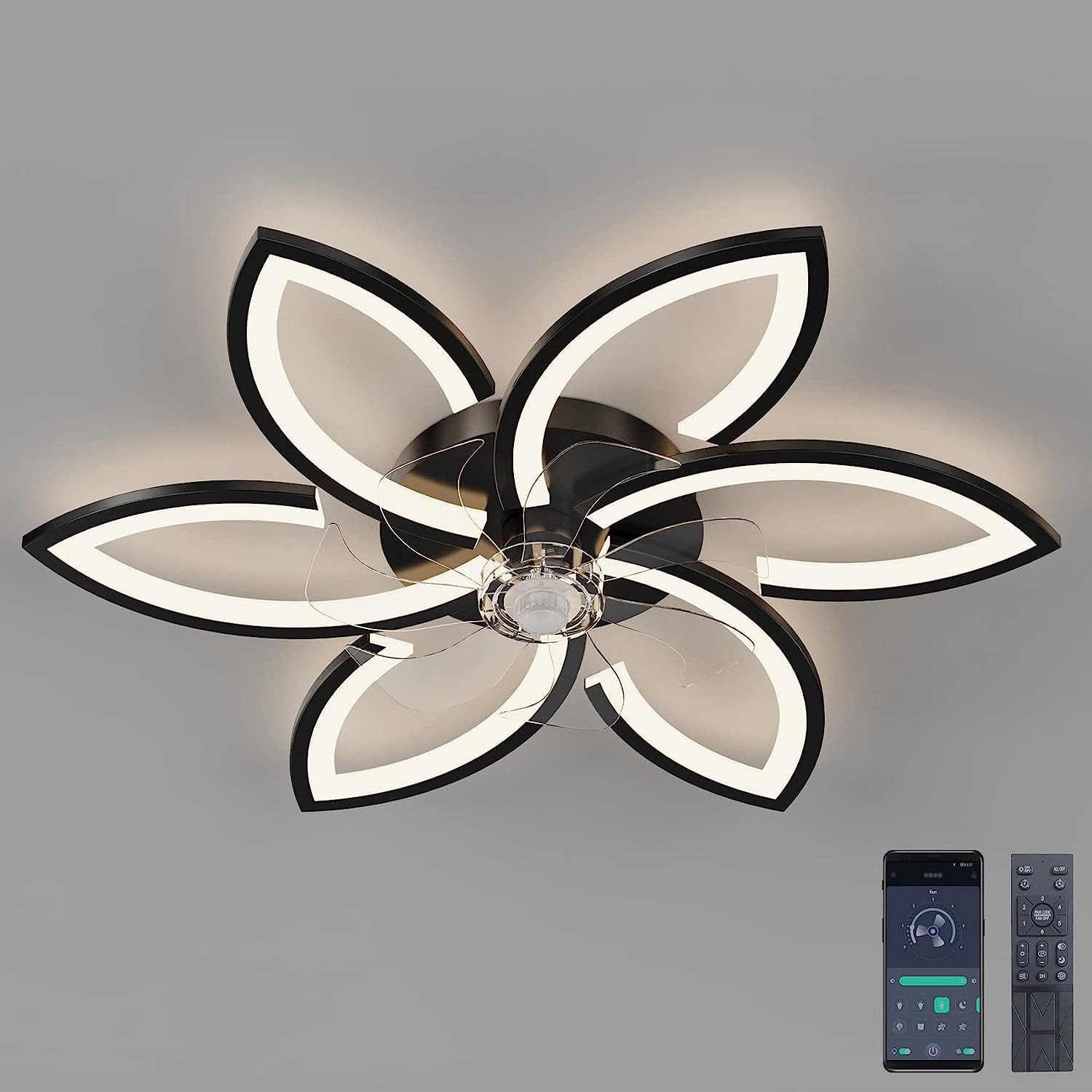 Goeco Deckenleuchte Ventilatorlicht,Flurlicht,Lily Creative, stufenloses Di günstig online kaufen