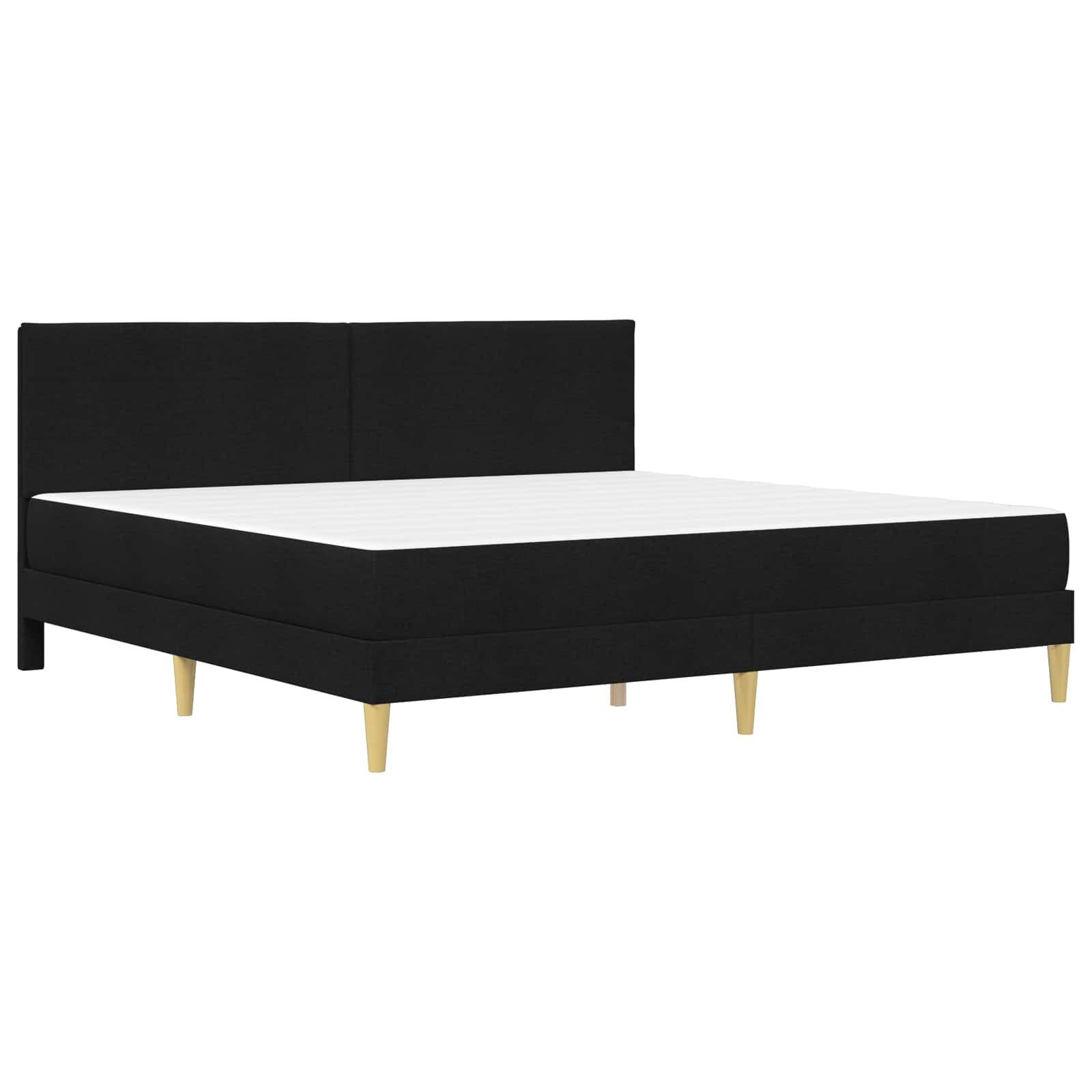 furnicato Bettgestell Bett mit Matratze 200 x 200 cm Schwarz, Inklusive Schaumstoffmatratze Doppelbett mit stabilem Massivholzrahmen