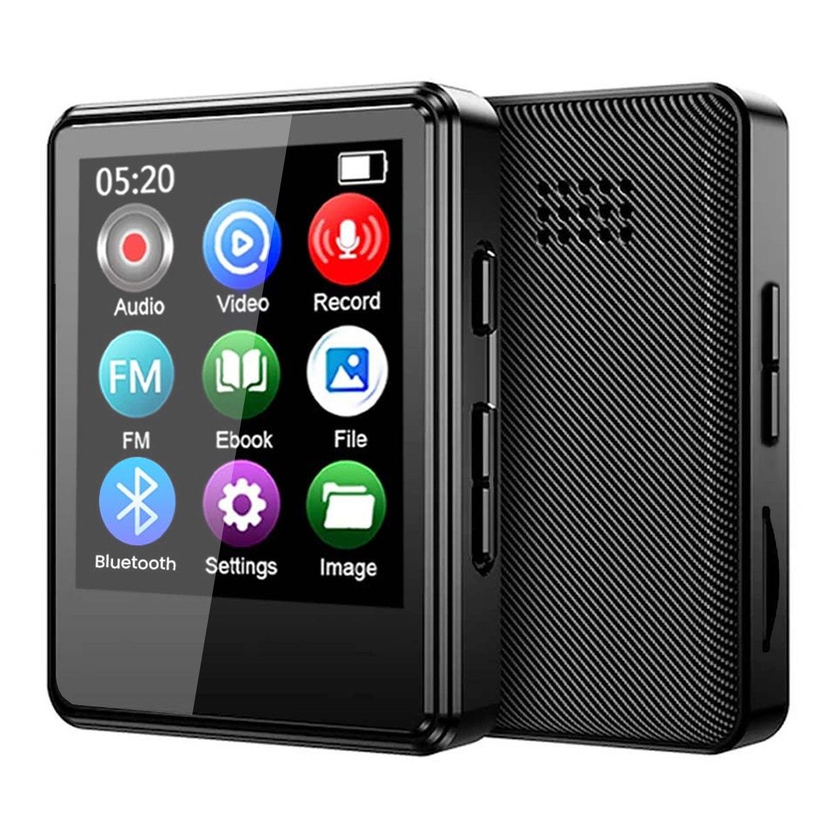 KINSI MP3/MP4-Player 64GB, Bluetooth 5.0, 2.0" Farbbildschirm, Wecker MP3-Player (mehrere Audio-Formate, lange Akkulaufzeit, für Sport & Outdoor)