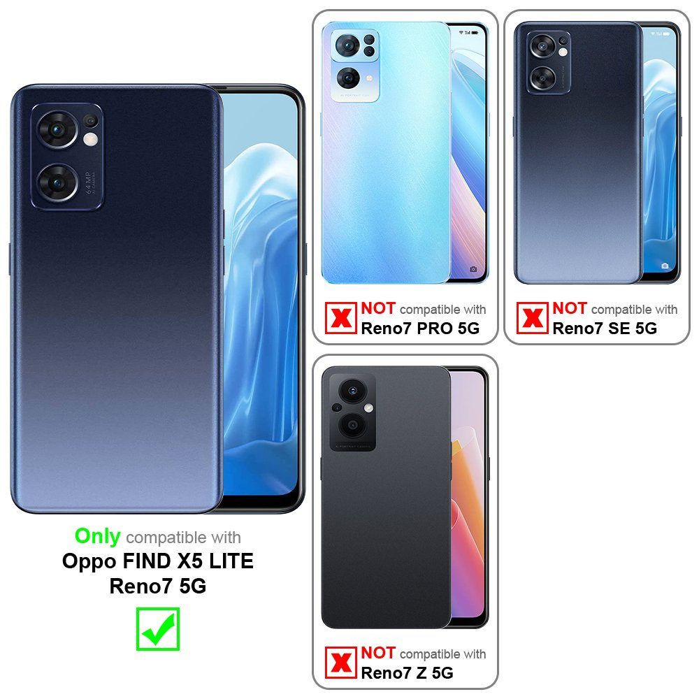 Cadorabo Handyhülle für Oppo FIND X5 LITE / Reno7 5G Hülle Oppo FIND X5 LITE / Reno7 5G, Hülle Schutzhülle Blumen Flower mit Standfunktion Kartenfach Magnet