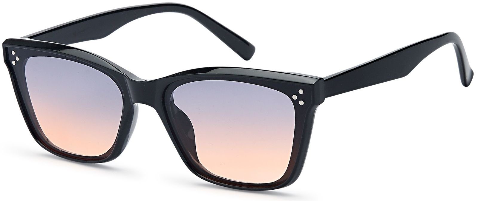 styleBREAKER Sonnenbrille (1-St) Getönt Gestell Schwarz / Glas Grau-Apricot Verlauf