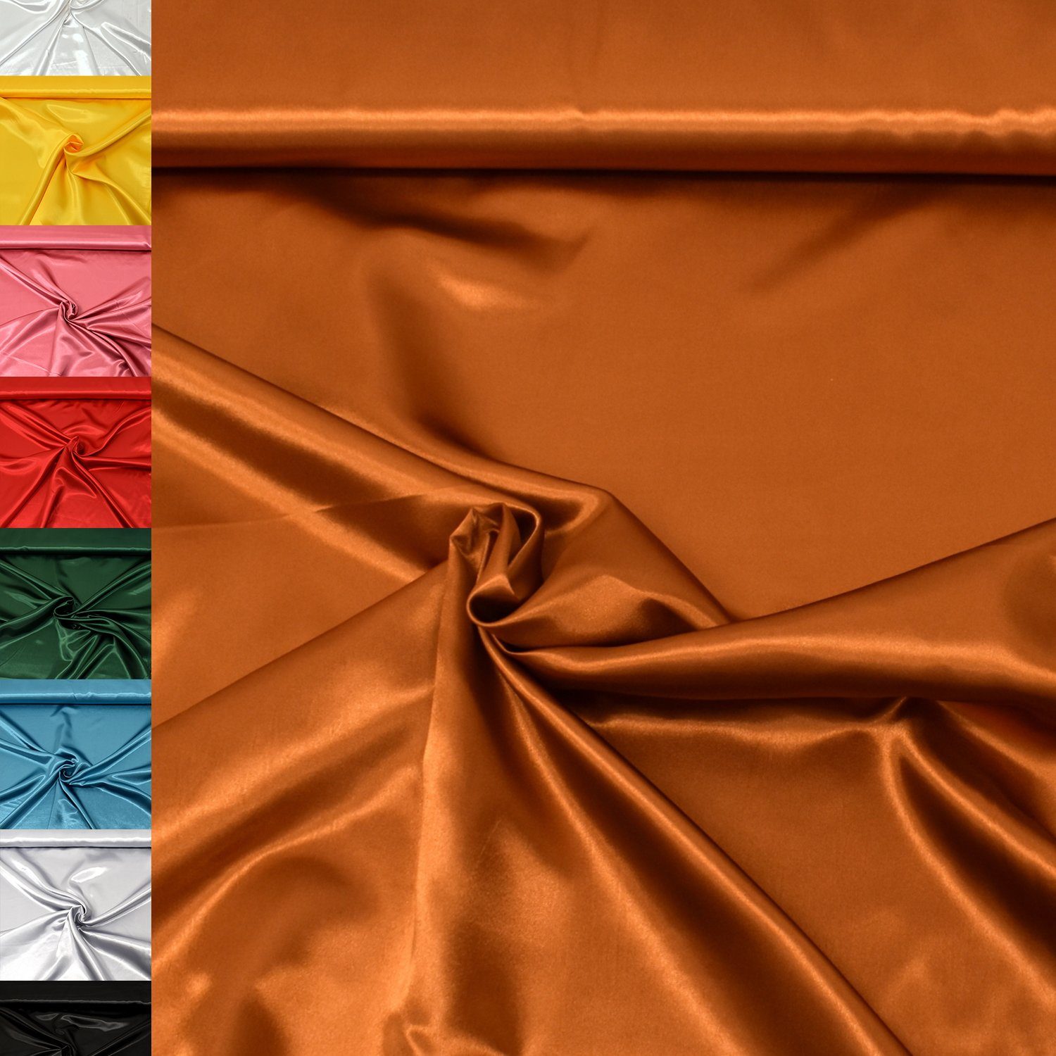 MAGAM-Stoffe Stoff "Estelle", Satin glänzend einfarbig uni ideal für Kleidung und Deko Meterware