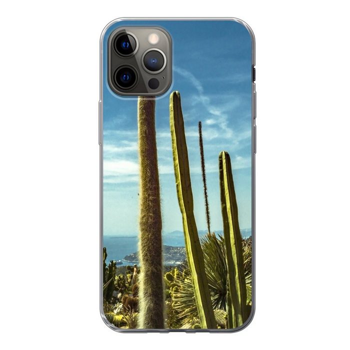 MuchoWow Handyhülle Kaktus - Meer - Himmel Handyhülle Apple iPhone 13 Pro Smartphone-Bumper Print Handy
