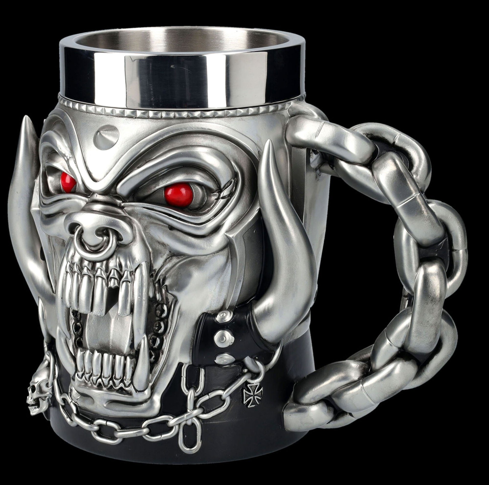 Figuren Shop GmbH Bierkrug Krug Motörhead - Warpig - Merchandise Bierkrug Metal Bandmerchandise, Kunststein (Polyresin), Edelstahl