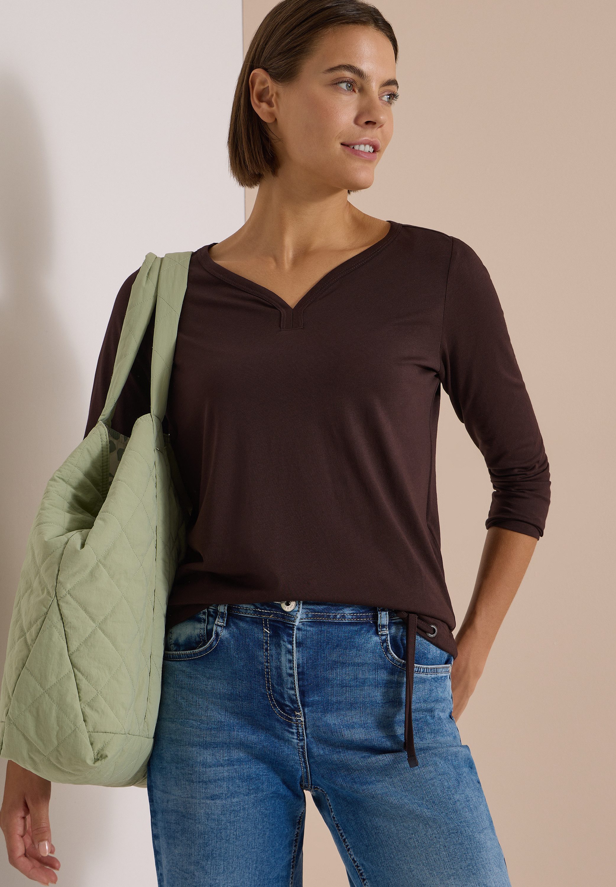 CECIL Langarmshirt mit Tunnelzug am Saum