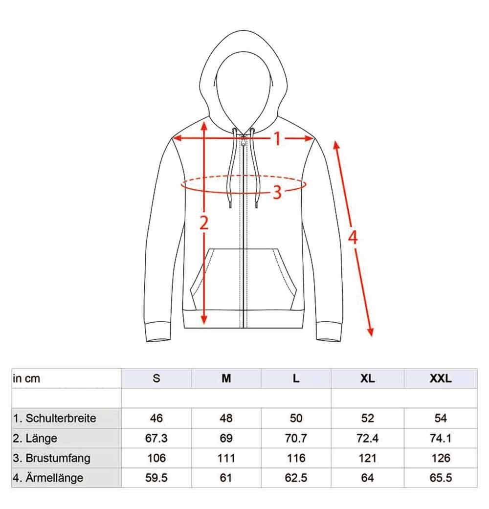 (1-tlg) Pulli Haus im Sweatjacke für Geldes Overall Hoodie im GalaxyCat Roter Warmer Overall Design des Zip Fans, Rote Hoodie