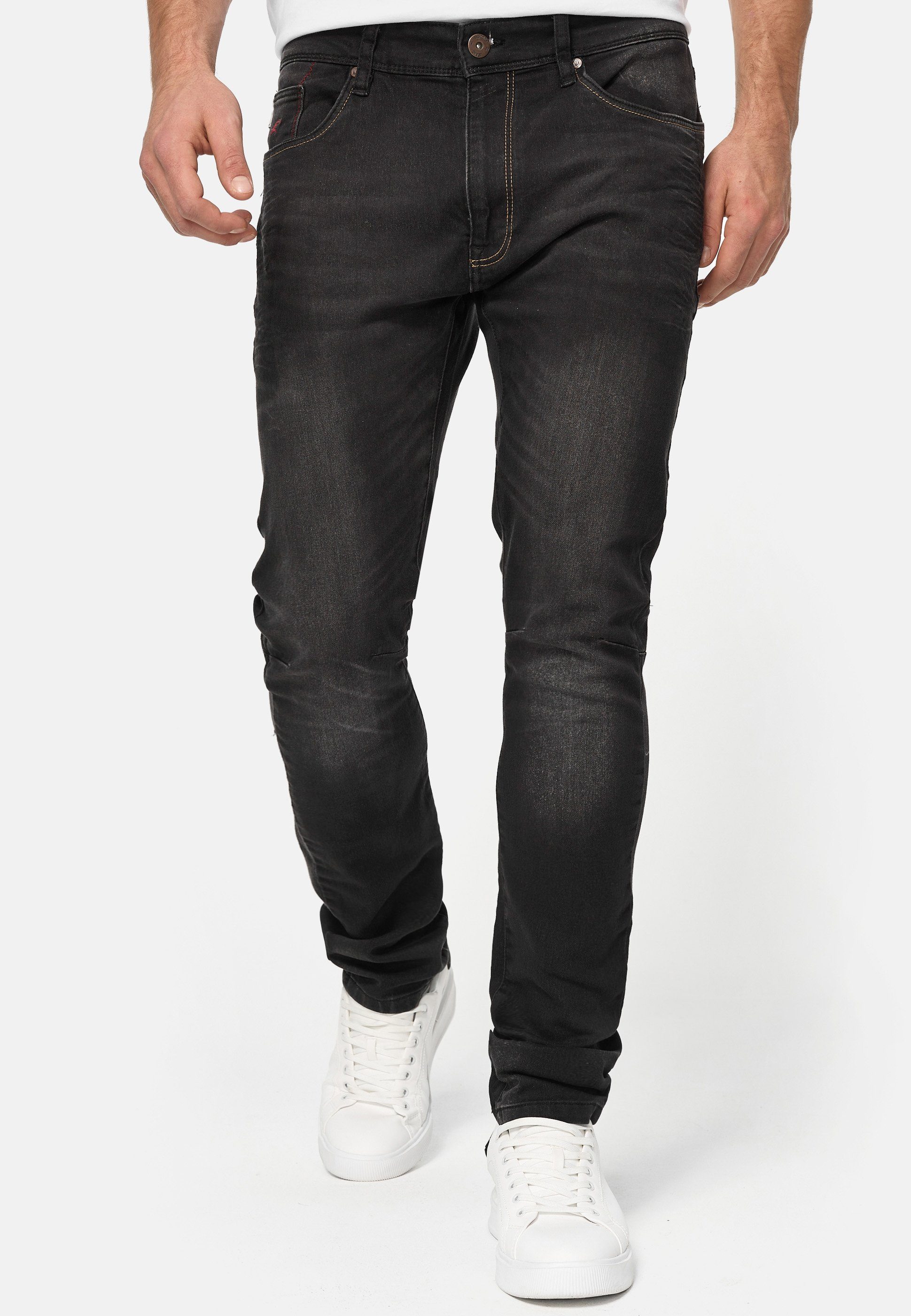 Indicode Slim-fit-Jeans Phoenix Vintage Black