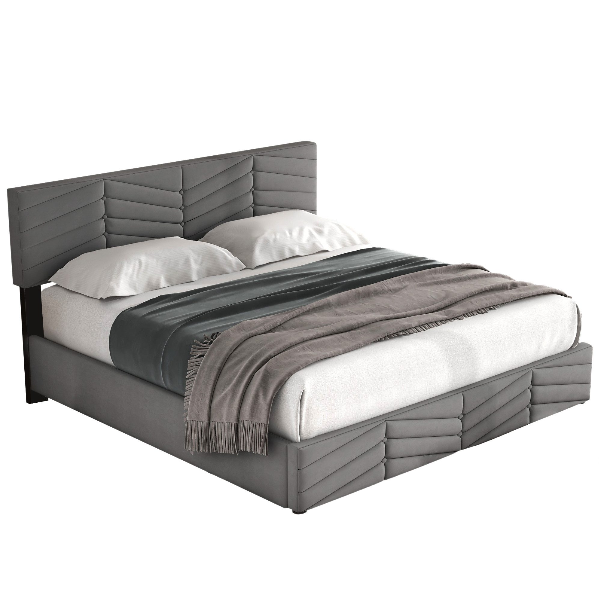 Flieks Polsterbett, Hydraulisches Doppelbett Funktionsbett 160x200cm günstig online kaufen