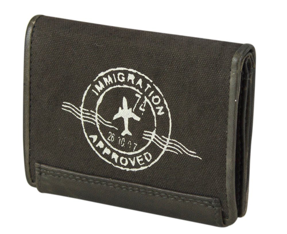 Leder, 81121 Schutz, Geldbörse Leder mit RFID Style Vintage Geldbeutel olive Brieftasche echt zeitlos, Portemonnaie, Vintage Sunsa Canvas, Unisex Unisex,
