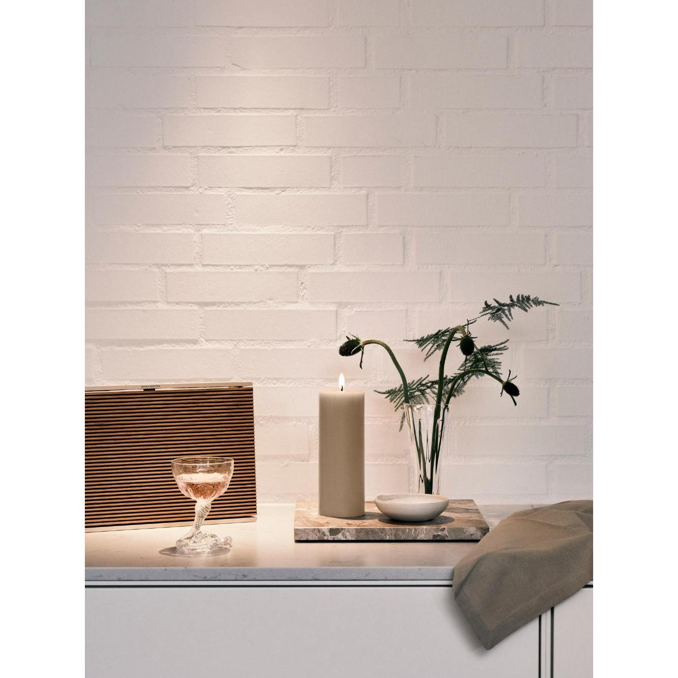 ester & erik LED-Kerze LED Blockkerze Linen Grey (20cm)