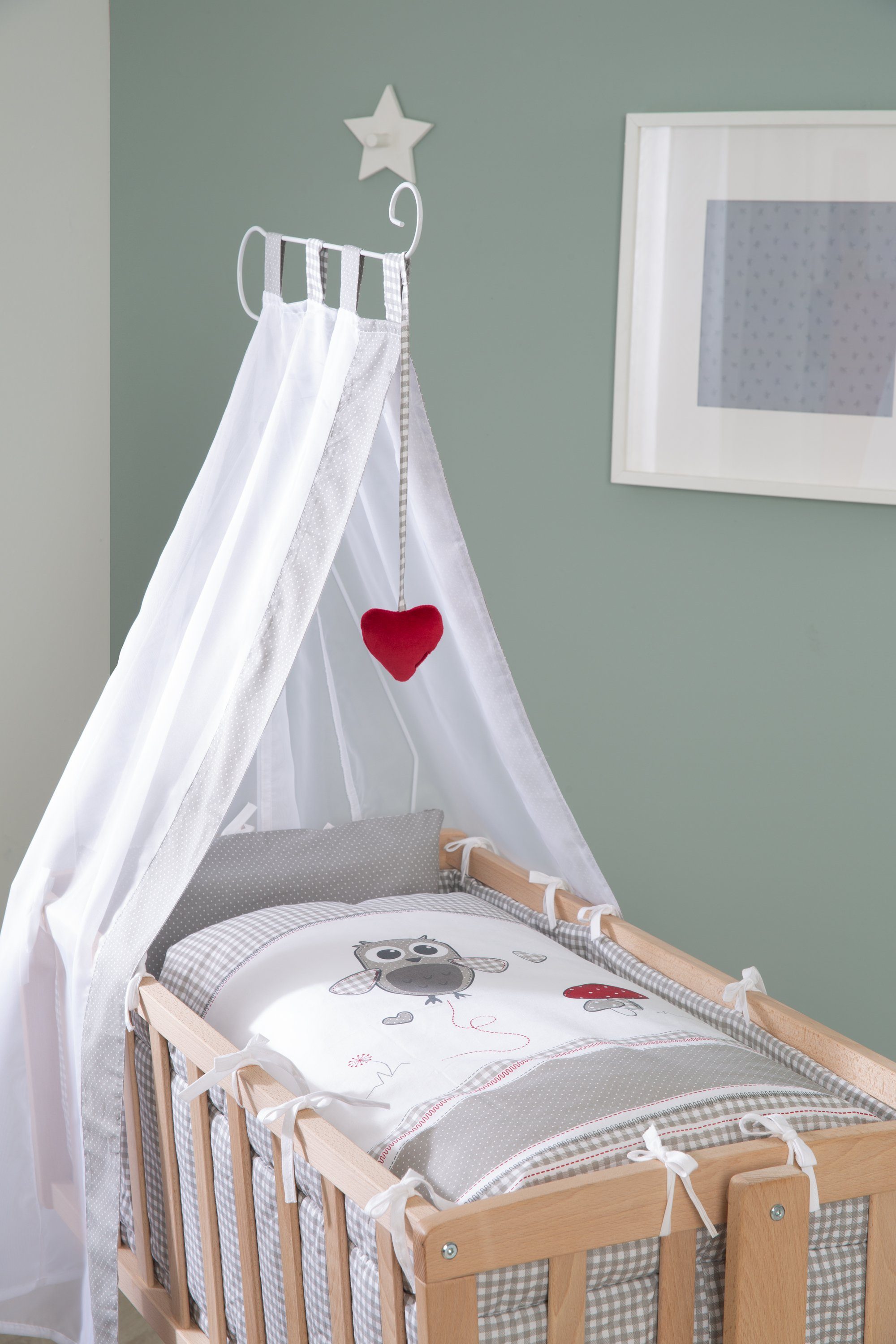 roba® Babybett Komplettwiegenset, mit Rollen inkl. Bettausstattung & Himmel