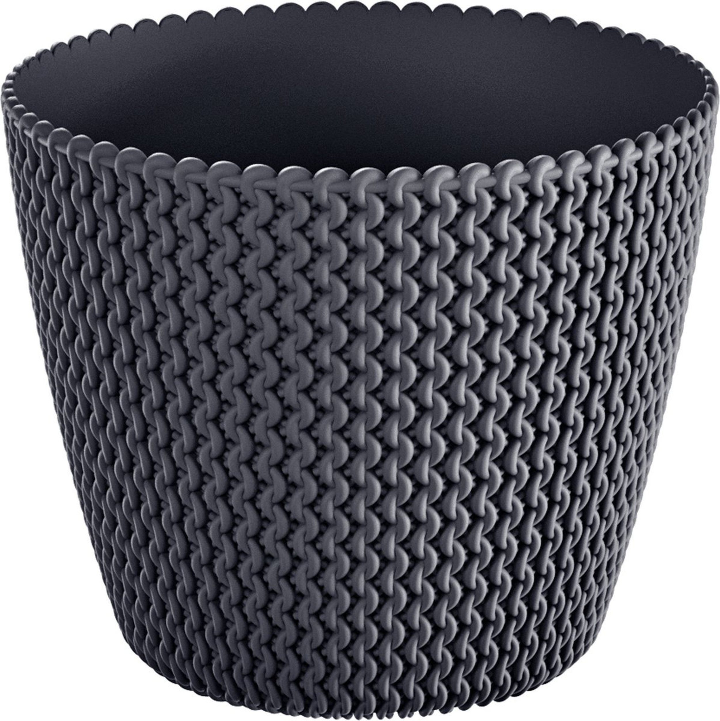 Prosperplast Pflanzkübel Prosperplast Pflanztopf Splofy Anthrazit Ø 25.9 cm – Flecht-Optik