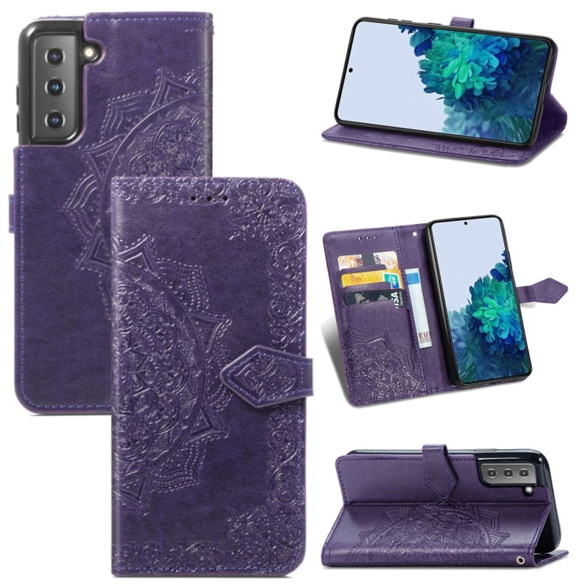 König Design Handyhülle Samsung Galaxy S22 5G, Schutzhülle Schutztasche Case Cover Etuis Wallet Klapptasche Bookstyle