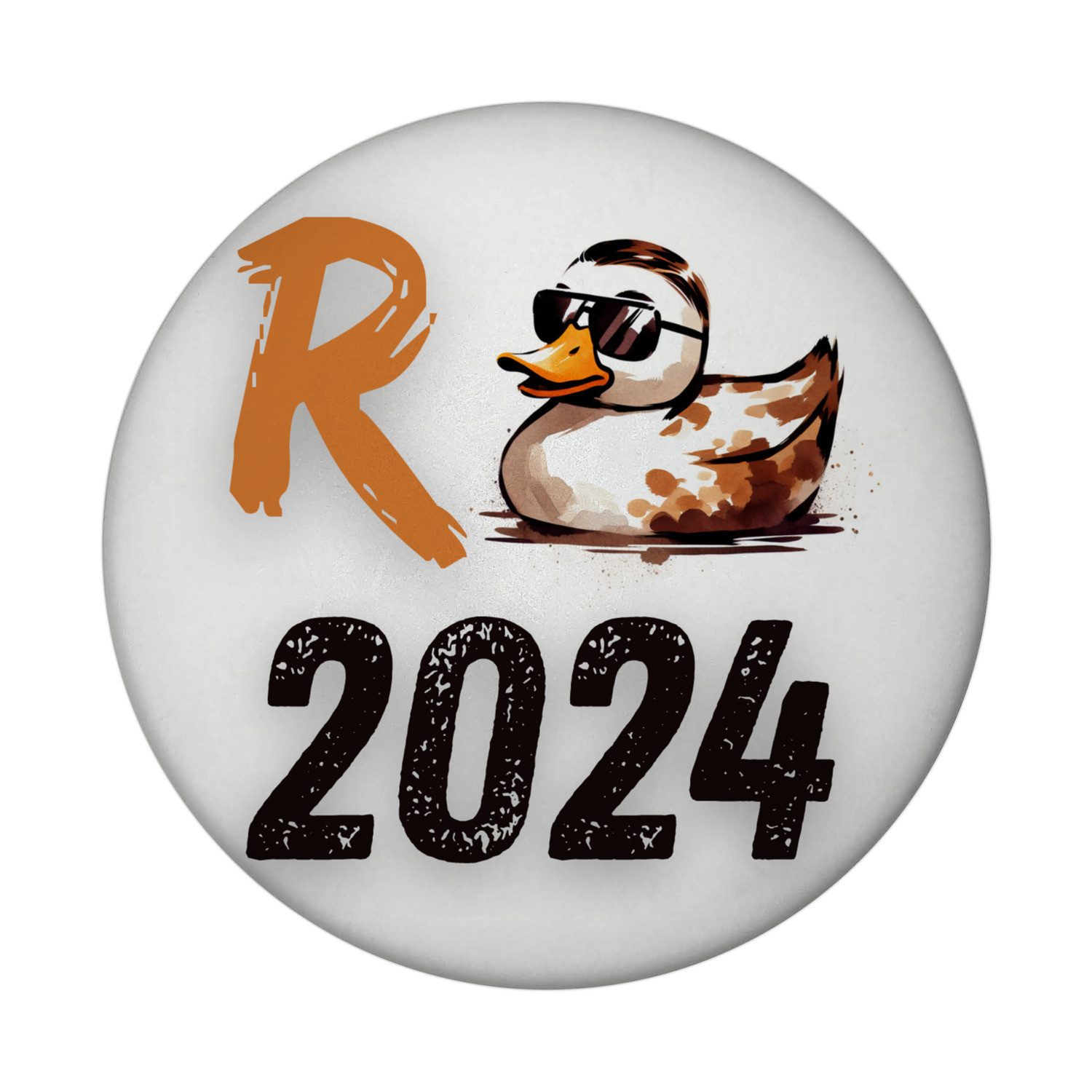 Magnet Ente mit Sonnenbrille Magnet rund mit Spruch Rente 2024