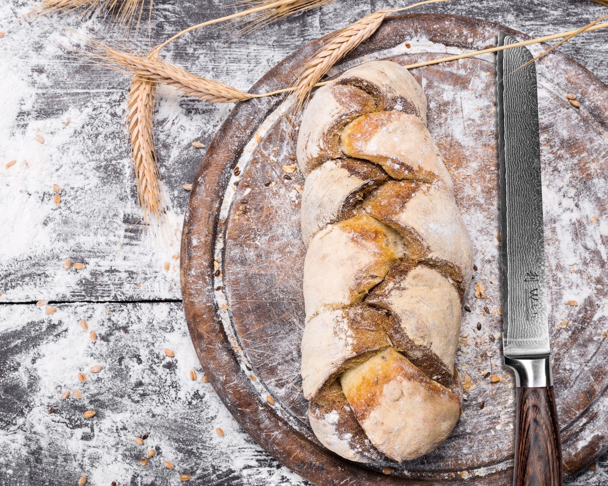 Wakoli Damastmesser EDIB Brotmesser Kochmesser 20cm Wellenschliffklinge Pakkaholzgriff, Küchenmesser aus 67 Lagen Damaststahl mit VG10 Kern inkl. Geschenkbox – Bild 4 von 5