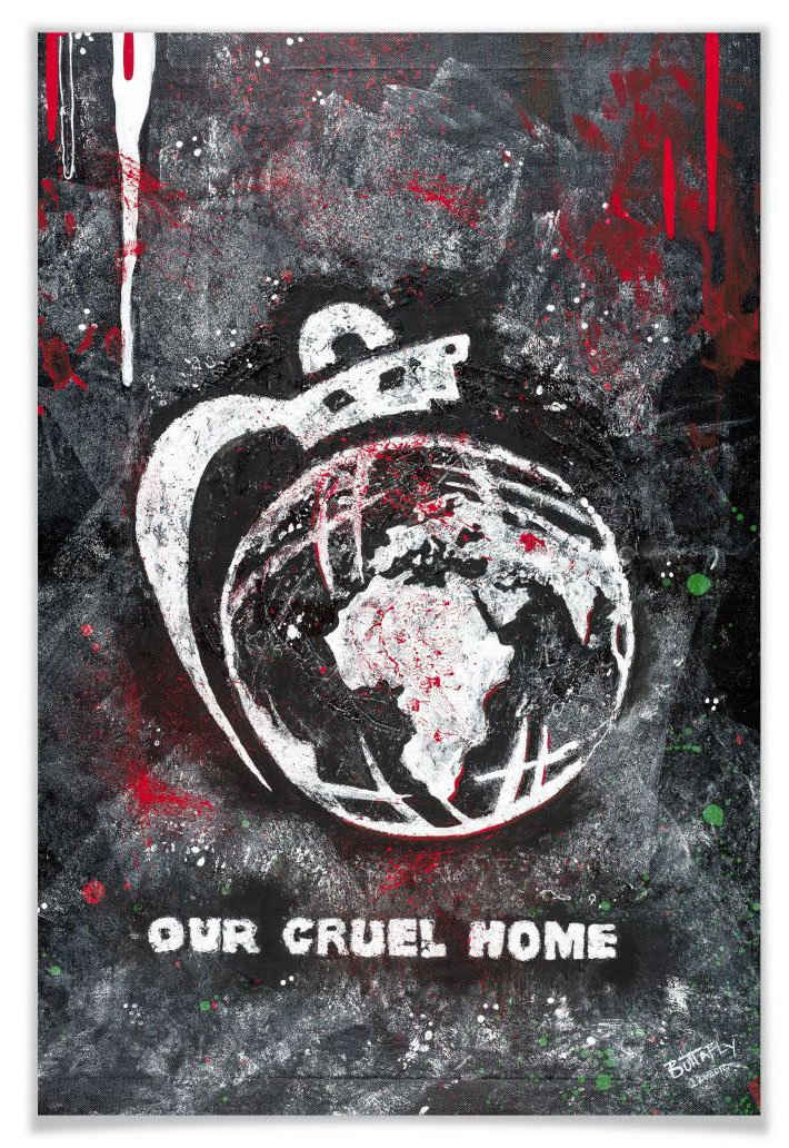 Wall-Art Poster Our Cruel World, Schriftzug (1 St), Poster, Wandbild, Bild, Wandposter
