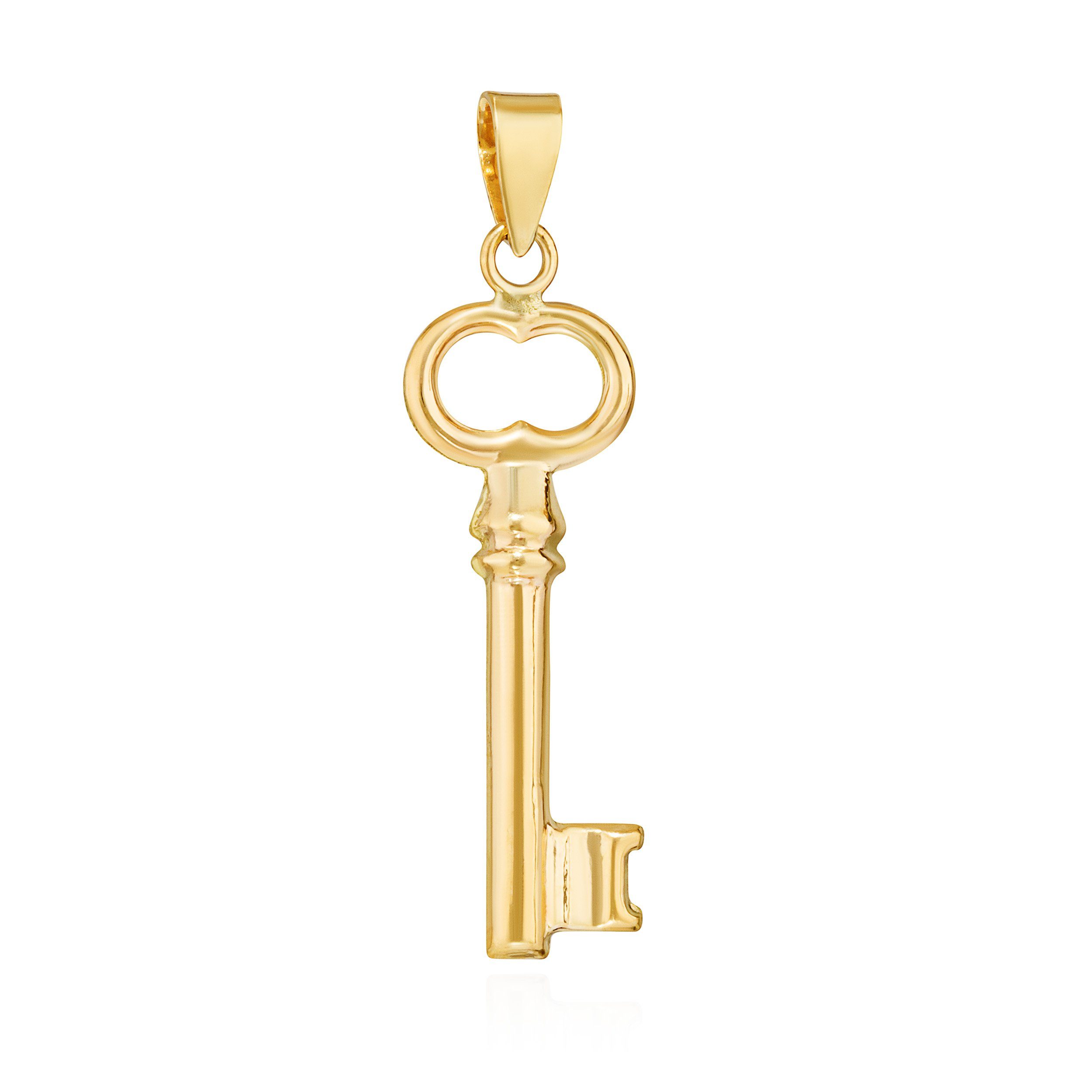 333 Schlüssel Amulett Karat Anhä gold Gelb NKlaus Kettenanhänger 8 Kettenanhänger 23,5x7,5mm