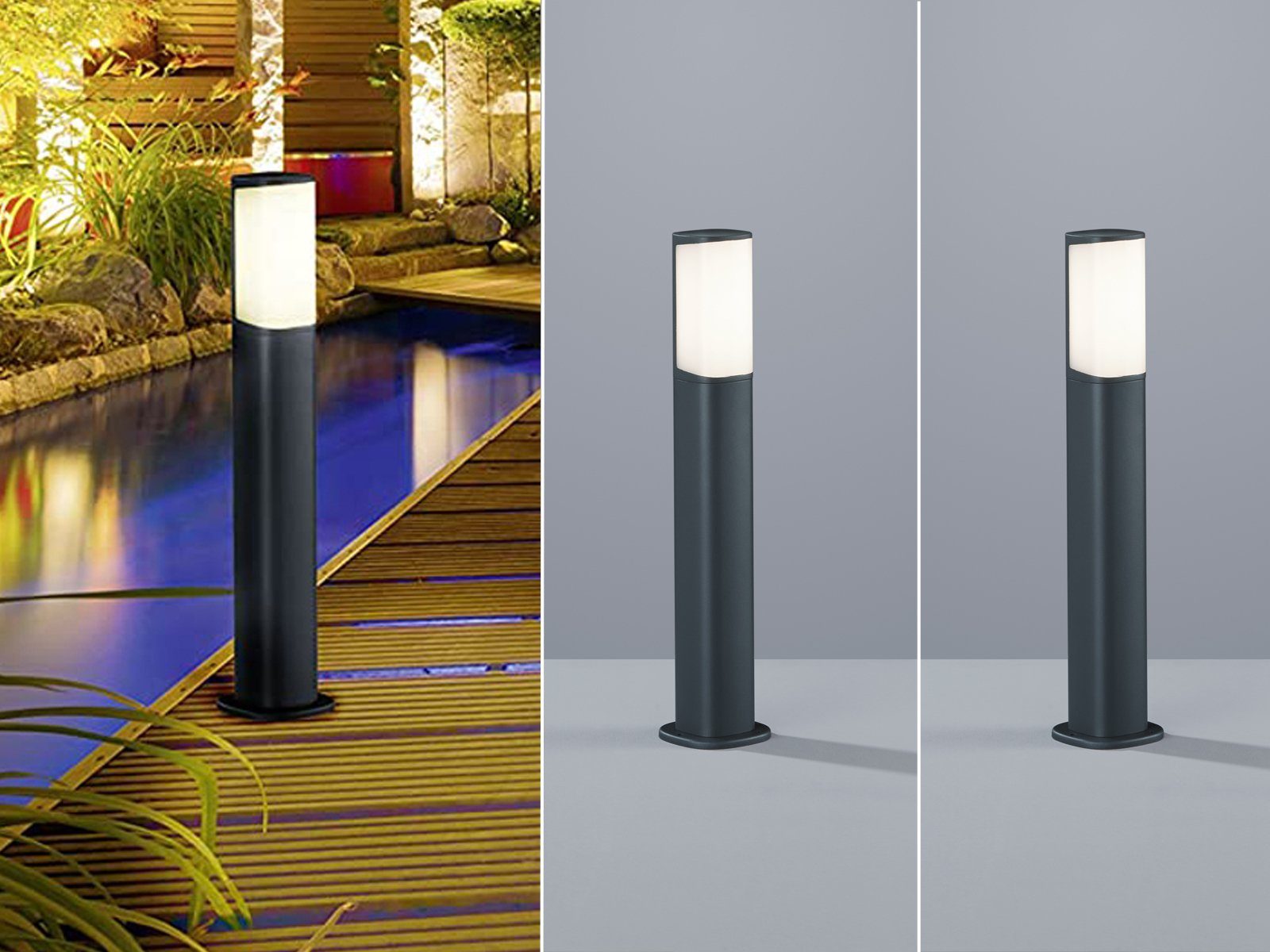 TRIO LED Sockelleuchte, 2er Set Wegebeleuchtung für Außen Outdoor