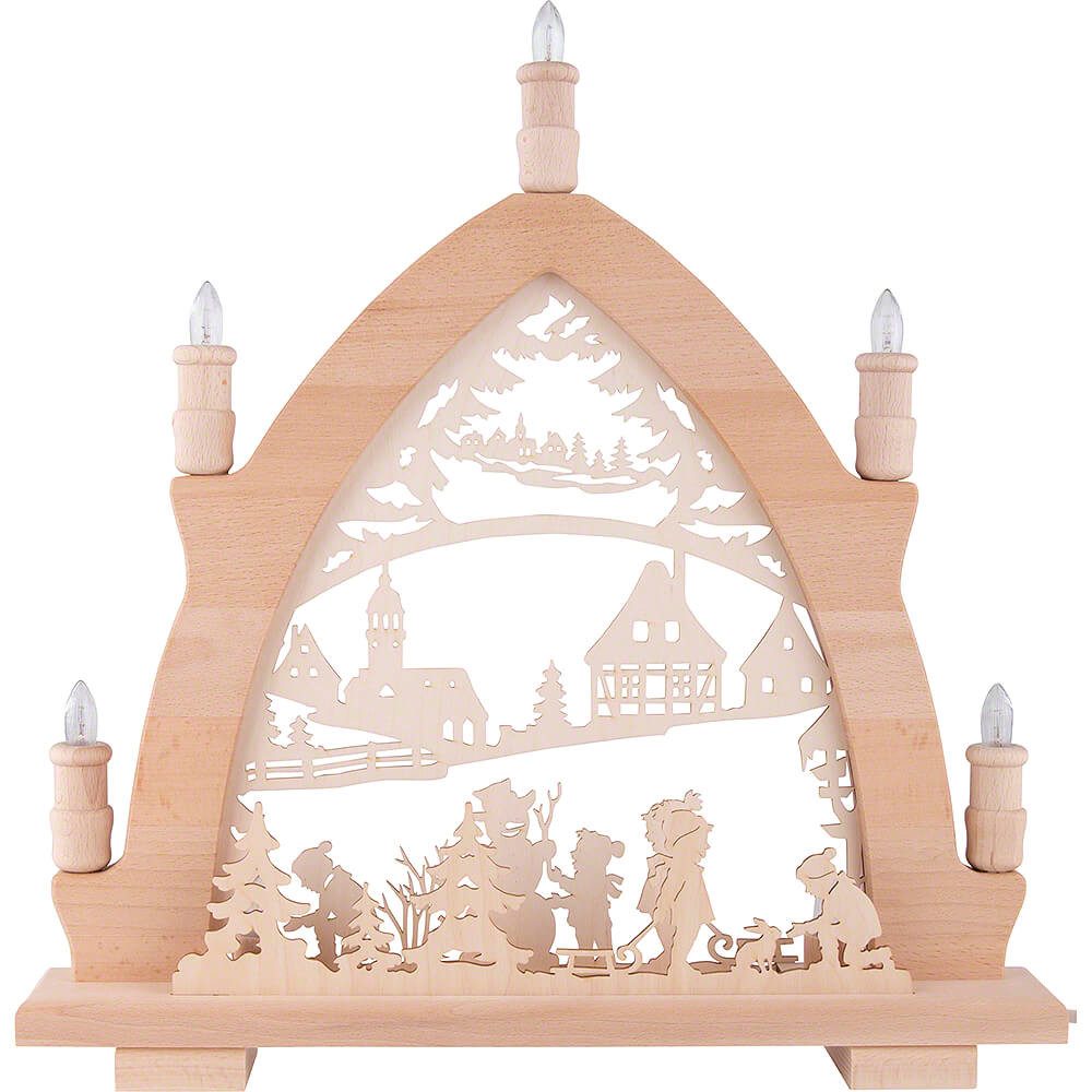 Lenk und Sohn Schwibbogen Schwibbogen Winterlandschaft (41x42cm) von Kunstgewerbe Lenk & Sohn