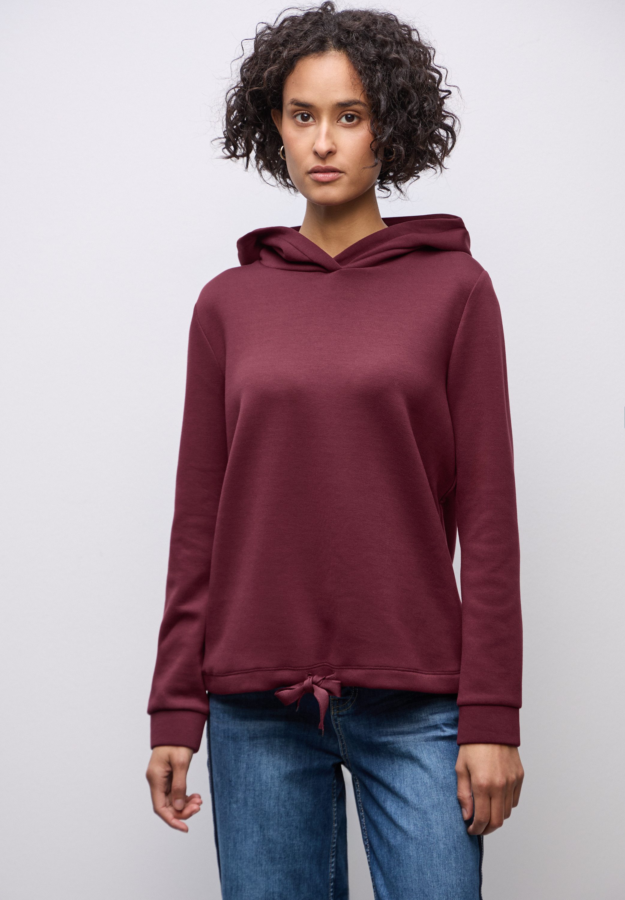 STREET ONE Hoodie mit elastischem Materialmix günstig online kaufen