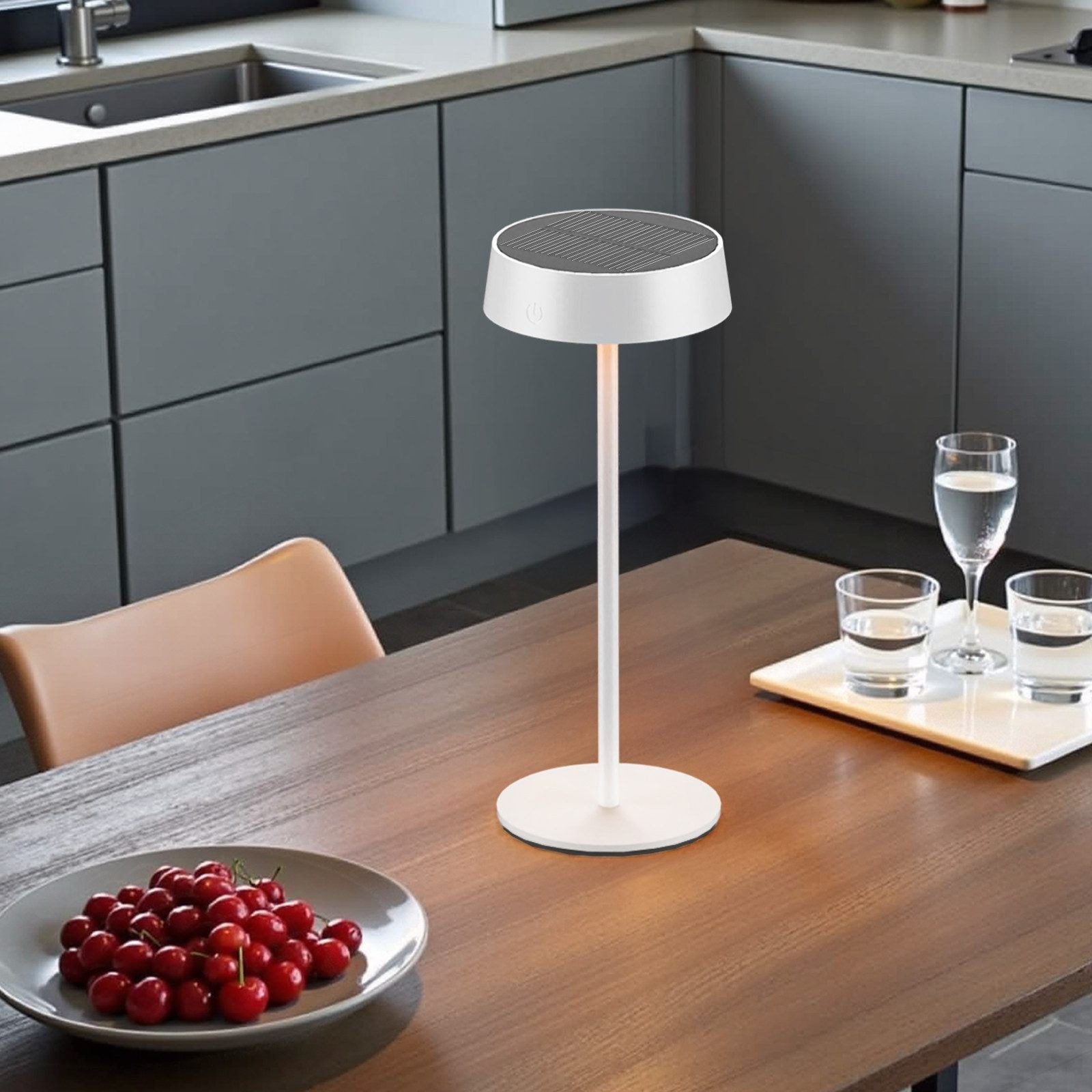 STANBOW Tischleuchte LED Tischleuchte,Solarleuchte,dimmbare Schreibtischlampe 3CCT, Farbwechsler, LED fest integriert, Memory-Funktion,IP65 Wasserdichte Solarleuchte für den Außenbereich