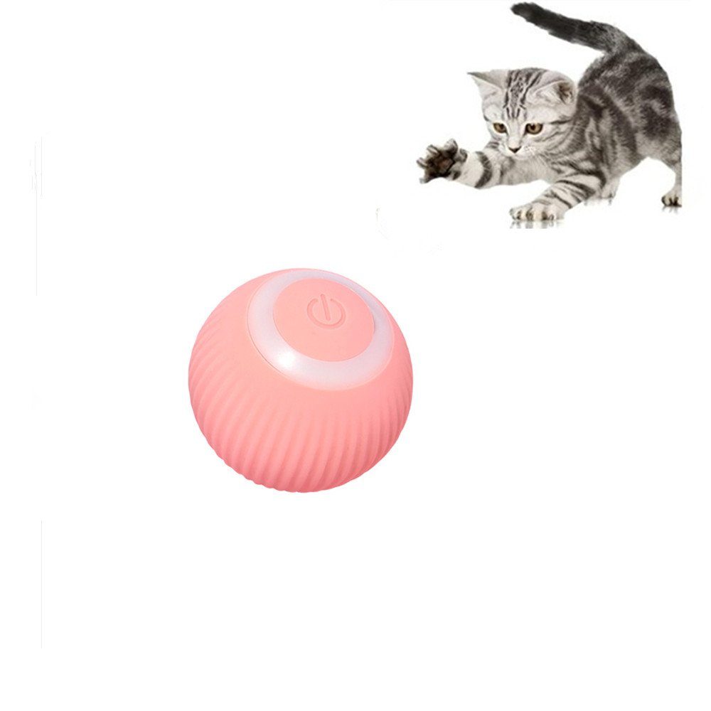 autolock Tierball 2 Stück Katzenspielzeug mit LED Licht Katzenspielzeug, Selbstbeschäftigung Smart Ball Interaktives Katzenspielzeug pink