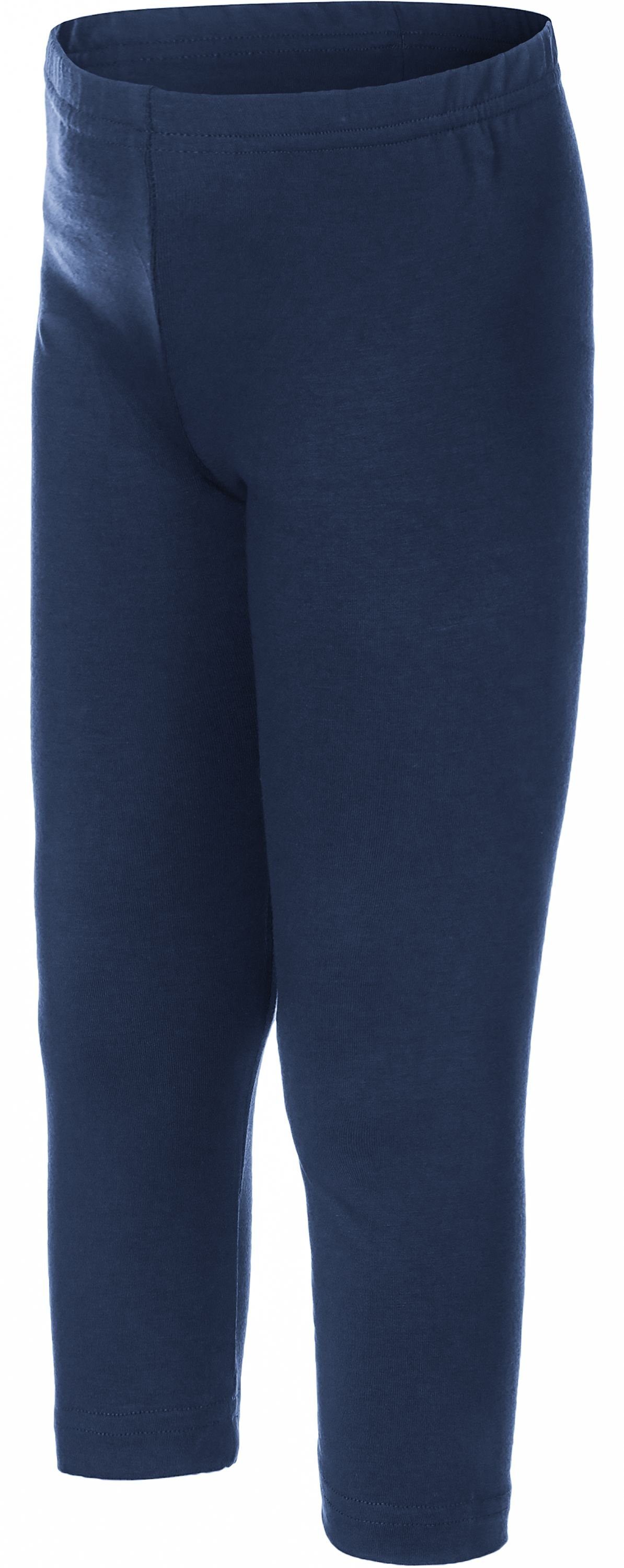 Capri Merry Baumwolle Marineblau 3/4 aus MS10-226 (1-tlg) Style elastischer Bund Leggings Leggings Mädchen