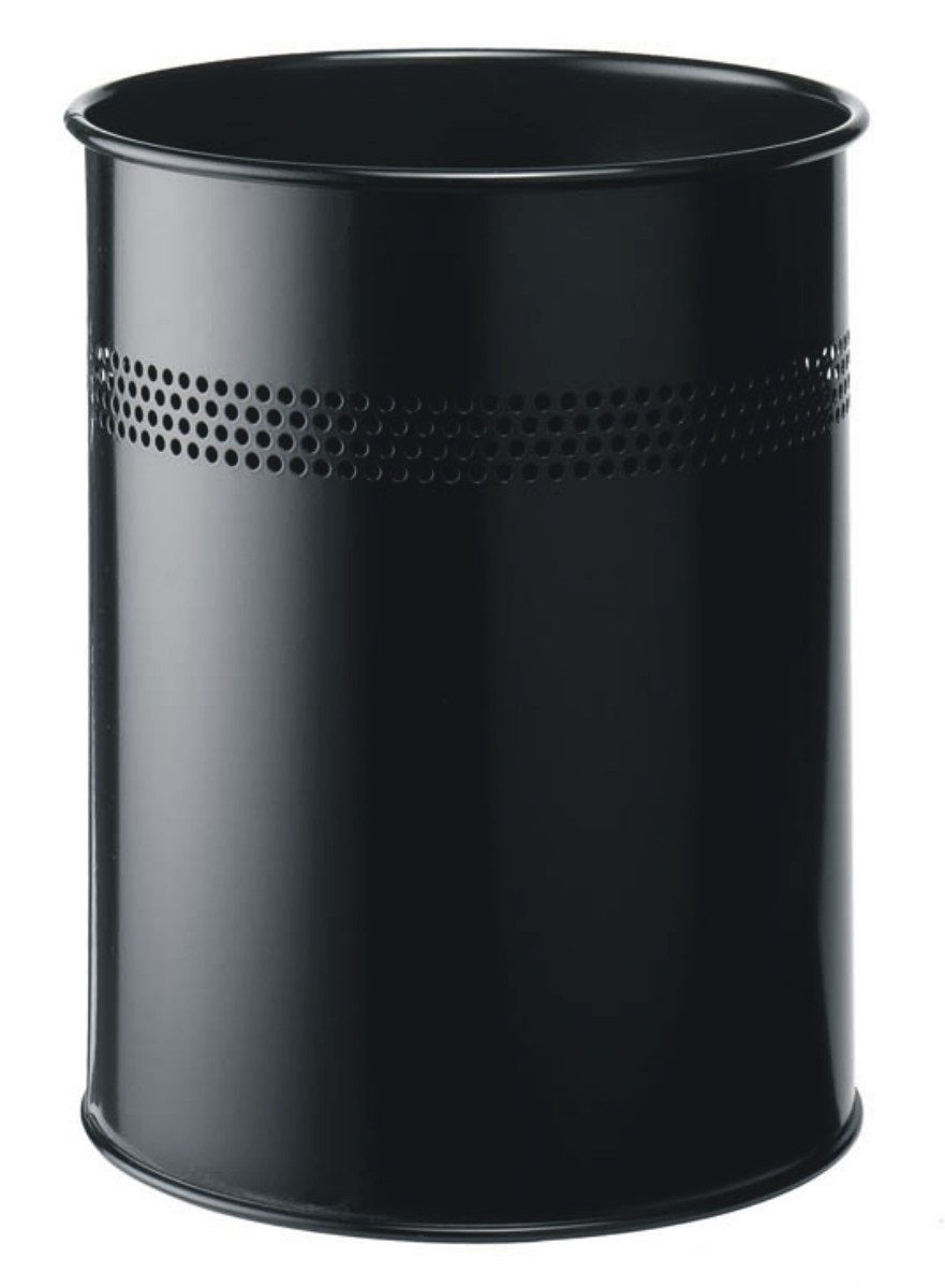 DURABLE Papierkorb Papierkorb Metall rund 15l schwarz