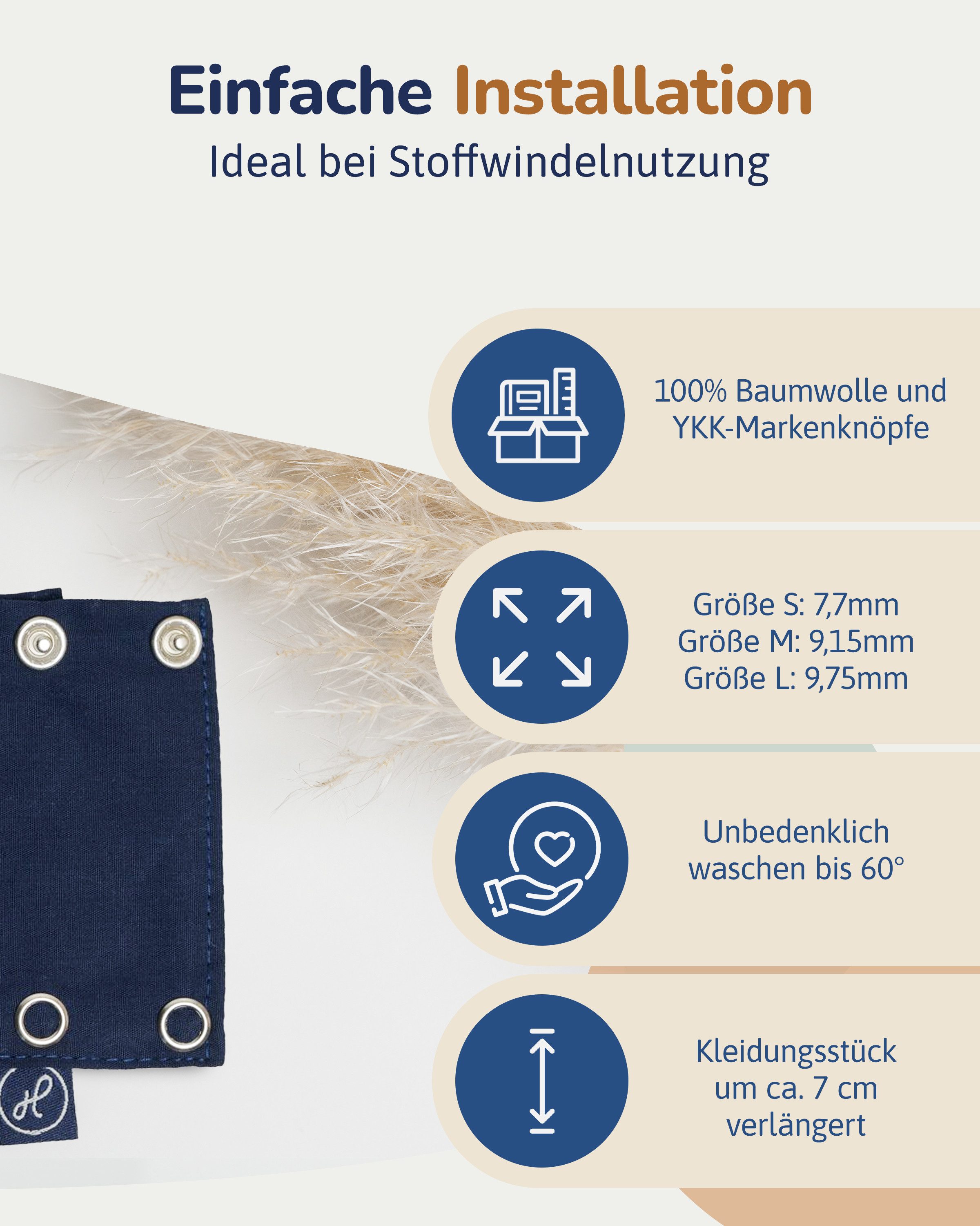 Hinzling Body - Verlängerung im 3er-Set – Baby Bodyverlängerung mit Druckknopf mit praktischen Druckknöpfen