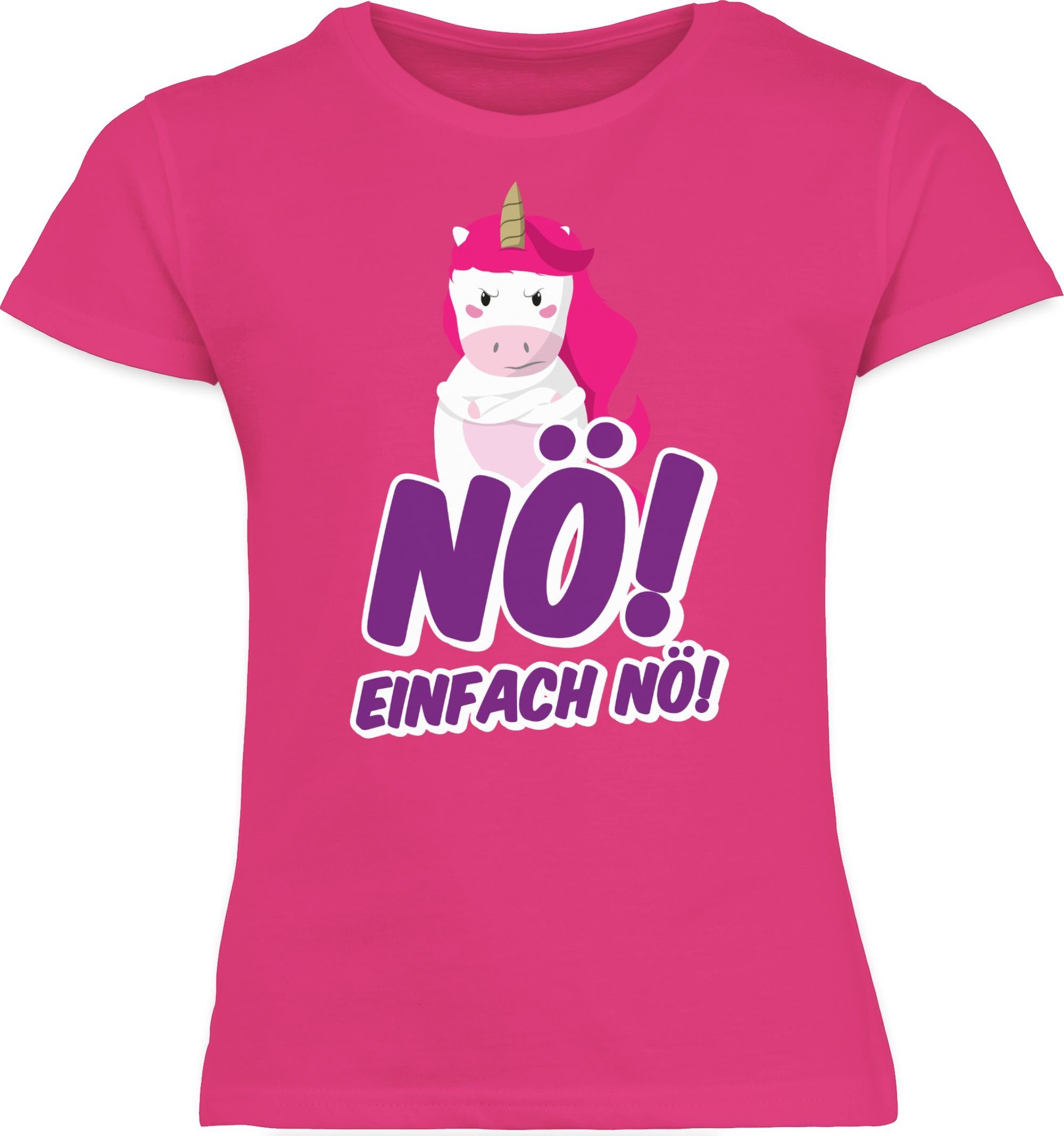 Fuchsia Einhorn nö Sprüche T-Shirt Statement 1 Kinder einfach Nö Shirtracer