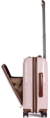Stratic Hartschalen-Trolley Leather&More S mit Vortasche, rose, 4 Rollen, Handgepäck Reisekoffer Reisegepäck TSA-Zahlenschloss