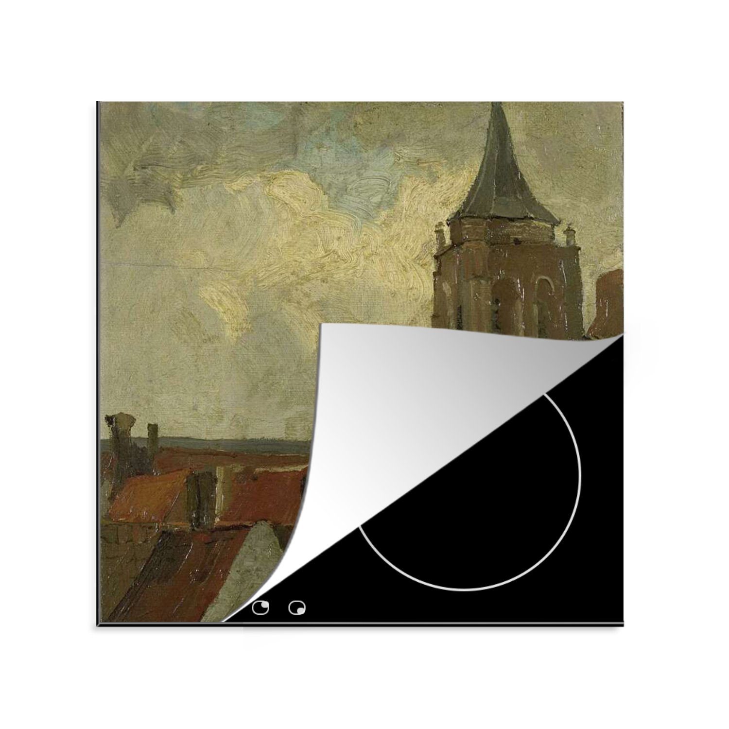 MuchoWow Herdblende-/Abdeckplatte Der Turm von Gorkum - Georg Hendrik Breitner, Vinyl, (1 tlg), 78x78 cm, Ceranfeldabdeckung, Arbeitsplatte für küche