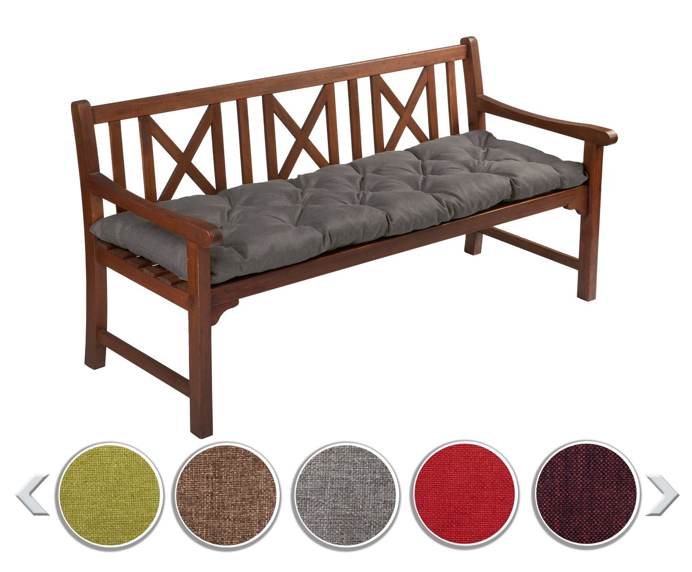 sunnypillow Bankauflage Bankauflage Stuhlkissen viele Farben und Größen zur Auswahl, 110 x 40 cm anthrazit