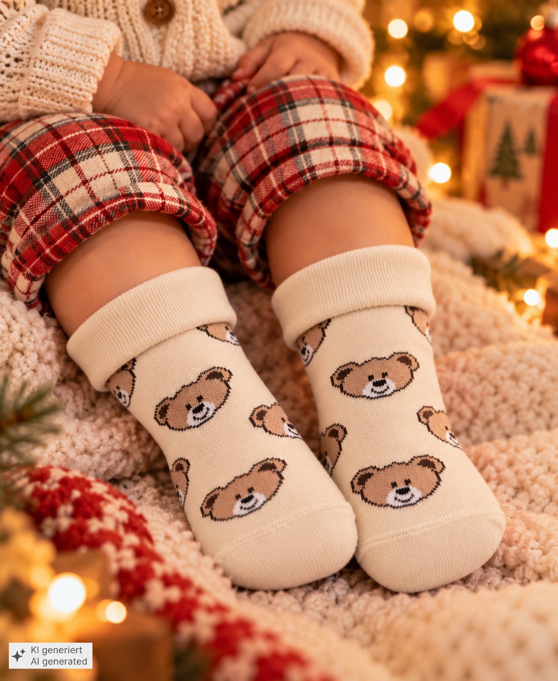 Martinex Thermosocken Socken für Babys und Kleinkinder warme Antirutschsocken warm, weich, genoppt, 20 22 24 26 28 30 32 34 mit Bärchen