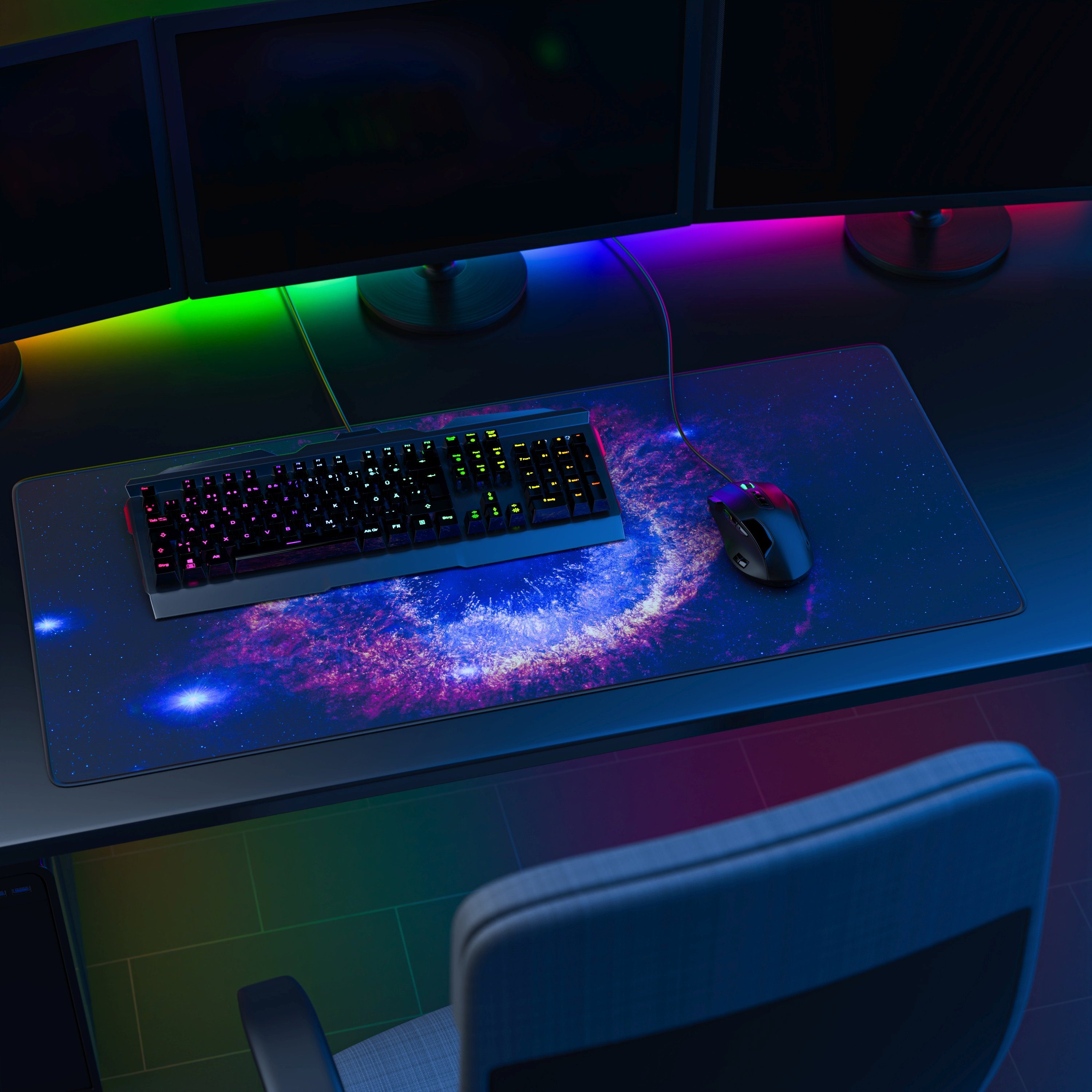 CSL Gaming Mauspad XXL Speed Mousepad 900 x 400 x 3 mm, große Tischunterlage, rutschfest, abwaschbar, Geschwindigkeit & Präzision, Supernova V2