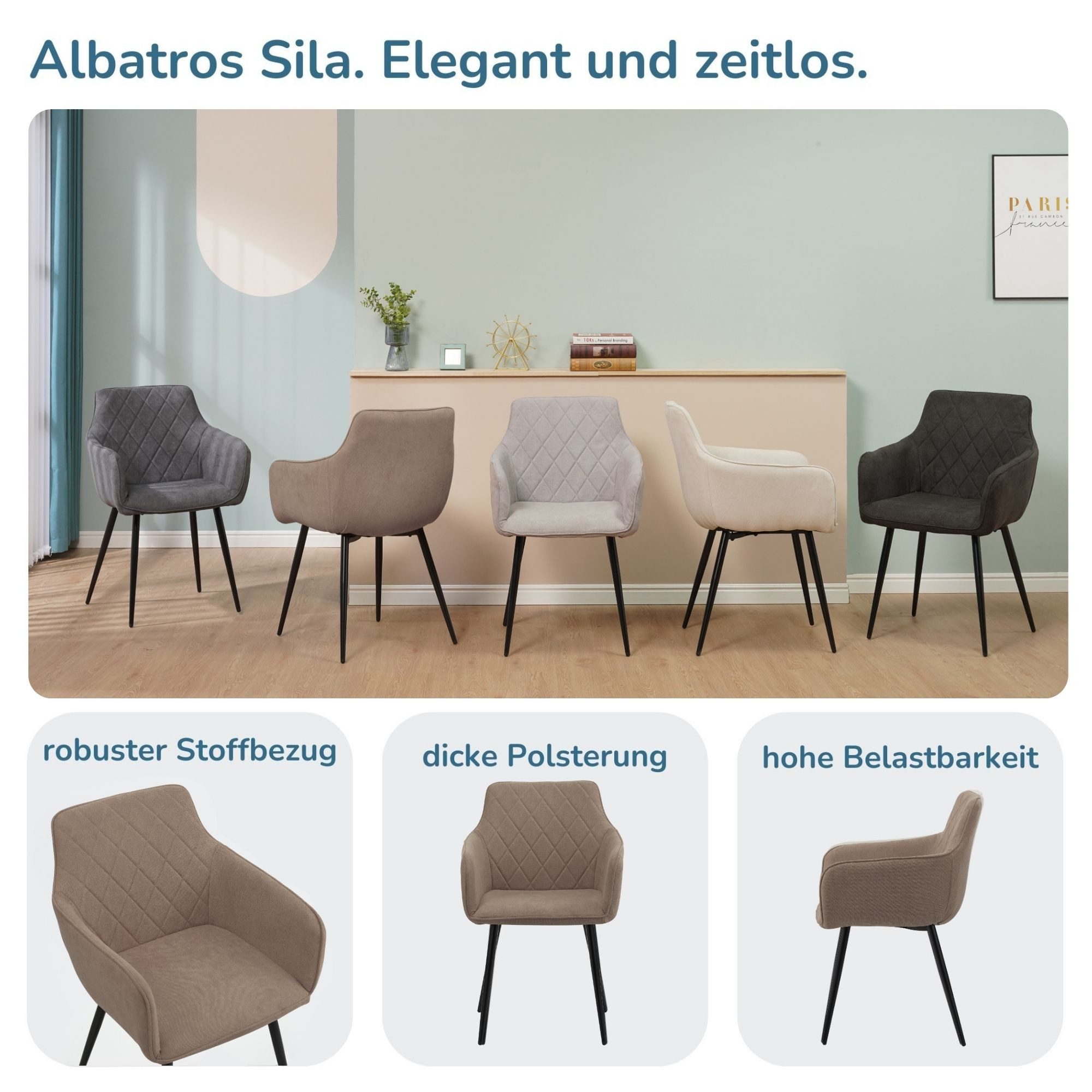 Albatros International Esszimmerstuhl Esszimmerstuhl SILA 2er günstig online kaufen