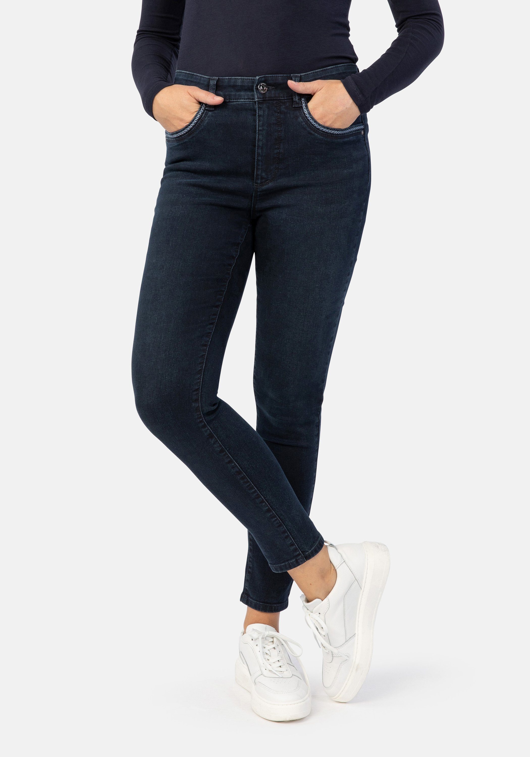 STOOKER WOMEN 5-Pocket-Jeans Rio Fexxi Move Denim Skinny Fit authentic indigo wash