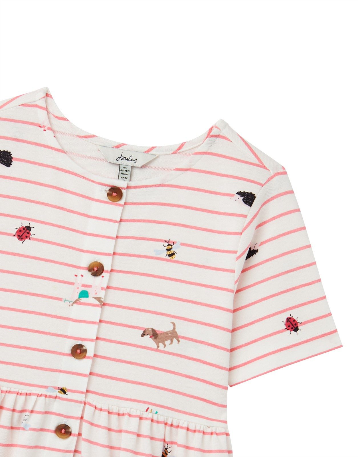 Tom Joule A-Linien-Kleid TOM JOULE Kleid Liddie Tiere weiß rosa gestreift 104-128