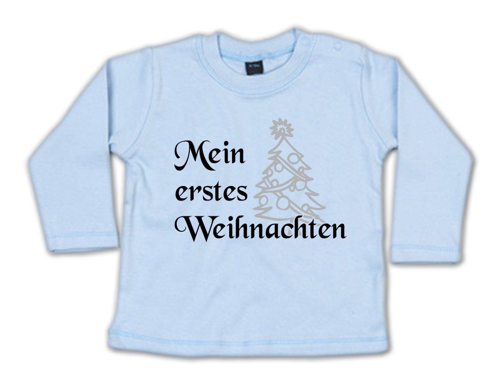 G-graphics Longsleeve Mein erstes Weihnachten – Tannenbaum Baby Sweater / Longsleeve T mit Spruch mit Weihnachtsmotiv