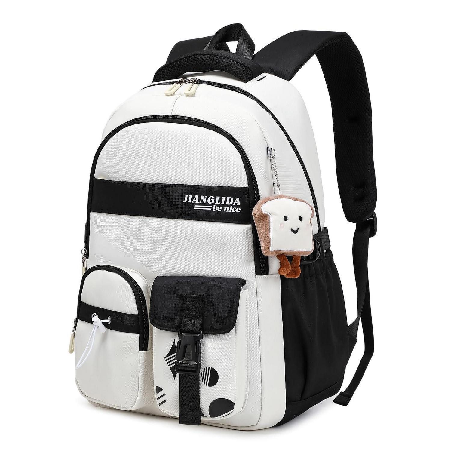 LuxusKollektion Schulrucksack Schulrucksack Mädchen Wasserabweisend Leicht Schwarz