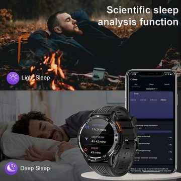 Techtrix IP67 wasserdicht Telefonfunktion Männer's Smartwatch (1,43 Zoll), Mit Always-On-Display, über 120 Sportmodi und Herzfrequenzmonitor