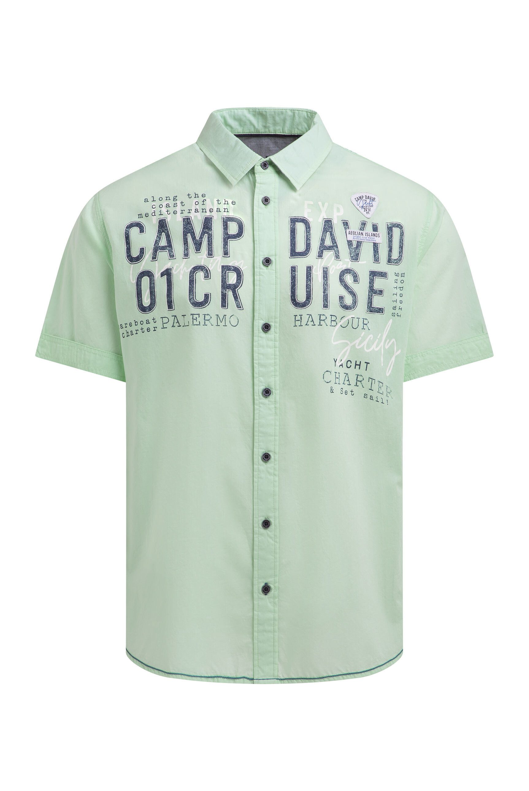 CAMP DAVID Kurzarmhemd mit Kontrastnähten
